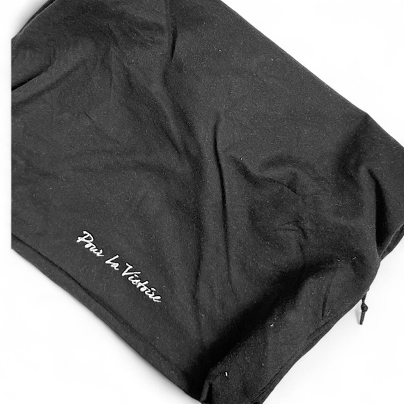 Pour La Victoire Black Leather Hobo Drawstring Oversized Bag - Picture 5 of 6